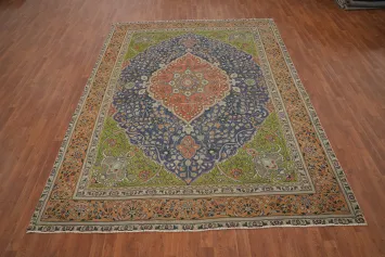 Traditional Blue Tabriz Persian Area Rug 8x11