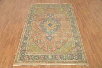 Vintage Wool Tabriz Persian Area Rug 6x9