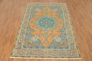 Traditional Wool Tabriz Persian Area Rug 6x9