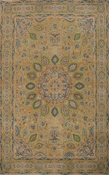 Vintage Medallion Wool Tabriz Persian Area Rug 6x10