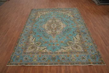 Traditional Blue Tabriz Persian Area Rug 8x11