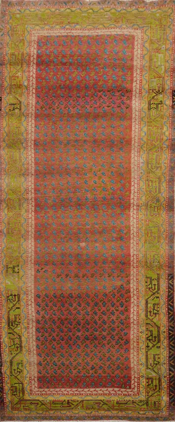 Vintage Geometric Botemir Persian Runner Rug 4x10