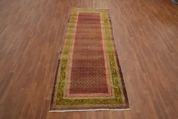 Vintage Geometric Botemir Persian Runner Rug 4x10