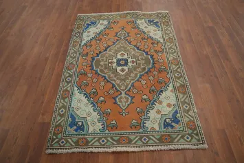 Vintage Wool Medallion Tabriz Persian Rug 3x5