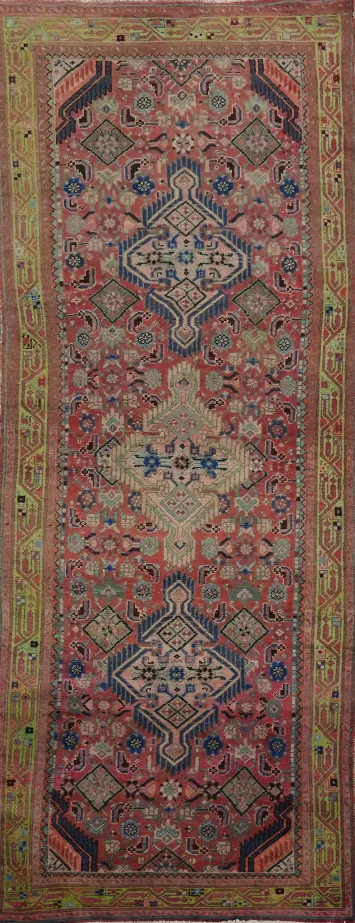 Handmade Wool Ardebil Persian Runner Rug 3x10