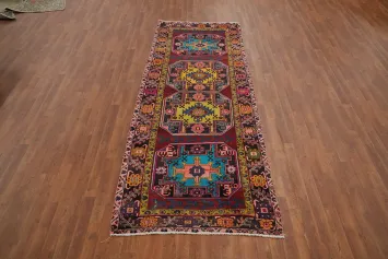 Elephant Foot Heriz Persian Runner Rug 4x10