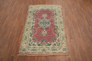 Traditional Wool Floral Tabriz Persian Rug 4x7