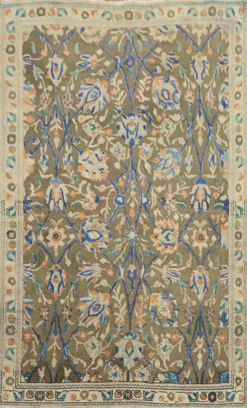 Vintage Floral Wool Tabriz Persian Rug 4x7