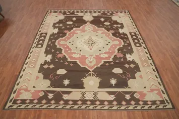 Tribal Wool Kilim Vegetable Dye Area Rug 10x12