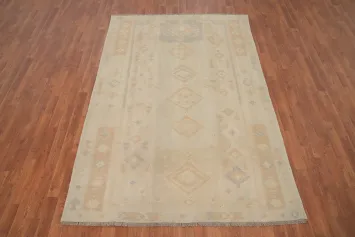 Geometric Kilim Vegetable Dye Area Rug 5x8