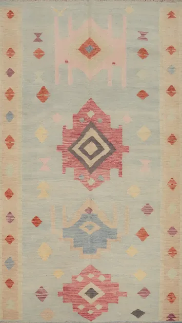 Vegetable Dye Wool Kilim Handwoven Area Rug 5x9