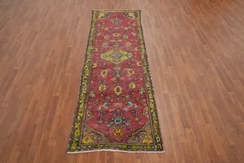 Handmade Wool Heriz Persian Runner Rug 3x10
