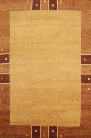 Elegant Rustic Tones on Modern Gabbeh Area Rug 10x13