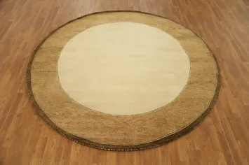 Luxurious Two-Tone Round Gabbeh Rug 8x8 for a Stylish Living Space