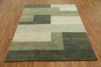 Sleek Geometric Harmony Modern Abstract Gabbeh Area Rug 6x8