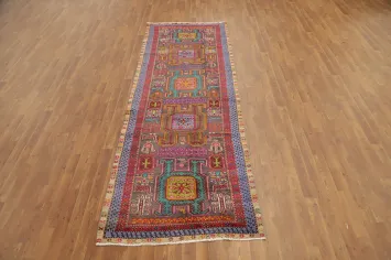 Vintage Wool Tribal Meshkin Persian Runner Rug 3x10