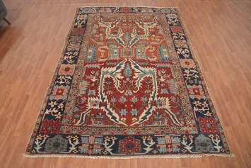 Pre-1900 Vegetable Dye Heriz Serapi Persian Area Rug 8x12