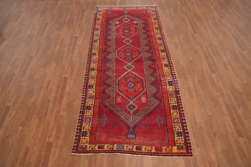 Red Geometric Ardebil Persian Runner Rug 4x11