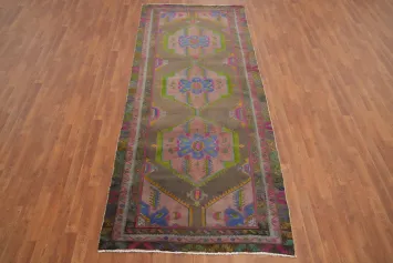 Handmade Wool Meshkin Persian Runner Rug 4x10