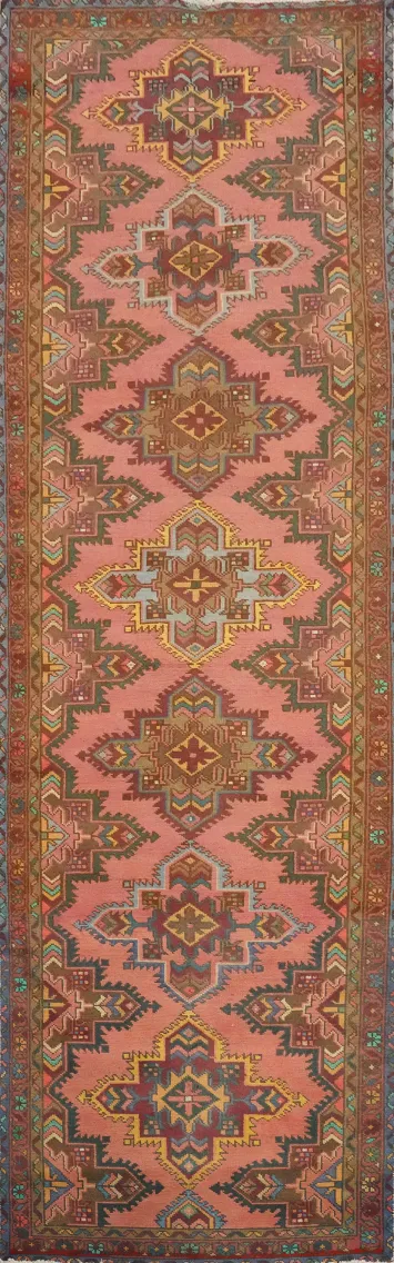 Geometric Tabriz Persian Runner Rug 3x12