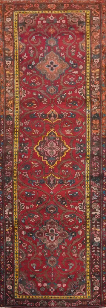 Vintage Wool Tabriz Persian Runner Rug 3x11