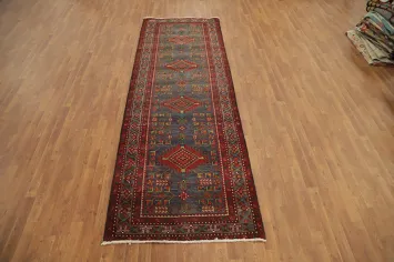Geometric Heriz Persian Runner Rug 4x11