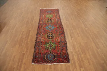 Geometric Heriz Persian Runner Rug 3x10