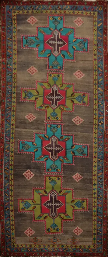 Geometric Heriz Persian Area Rug 5x11