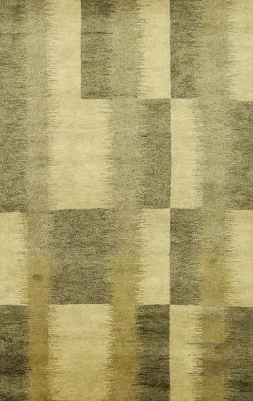 Modern Geometric Gabbeh Area Rug 6x8 in Subtle Earth Tones