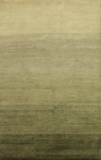 Alpine Whisper: Serene Gradient Green Gabbeh Area Rug 6x8