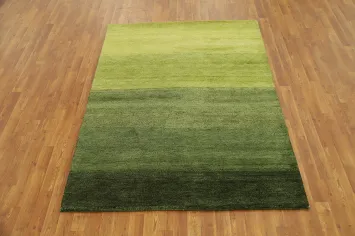 Vibrant Green Gabbeh Rug 5x6 for a Fresh and Inviting Home Look
