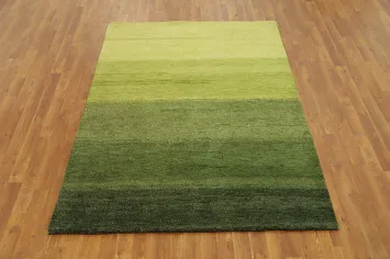 Luxurious Green Gabbeh Rug 5x7 for a Serene Touch to Your Decor