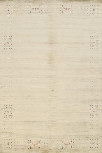 Elegant Gabbeh Area Rug 9x12 with Subtle Colorful Accents