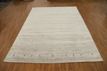 Neutral-Toned Gabbeh Large Area Rug 9x12