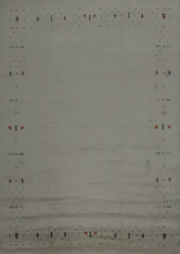 Gabbeh Area Rug 8x10 with Elegant Colorful Accents Border