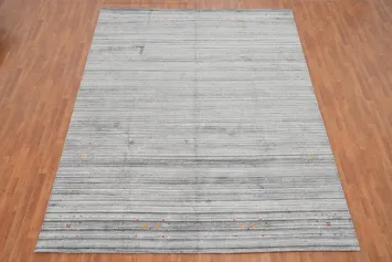 Refined Gray Handmade Gabbeh Area Rug 9x12