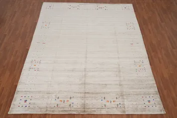 Elegant Handmade Gabbeh Area Rug 9x12 with Subtle Hues