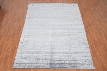 Gray & Blue Gabbeh Handmade Large Rug 9x12