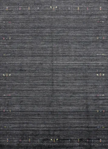 Elegant Dark Gabbeh Area Rug 10x12 with Subtle Color Accents