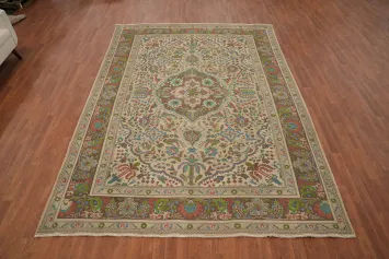 Vintage Wool Floral Tabriz Persian Area Rug 8x11