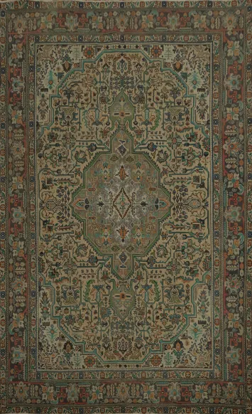 Traditional Tabriz Persian Area Rug 8x11 with Intricate Medallion Patterns