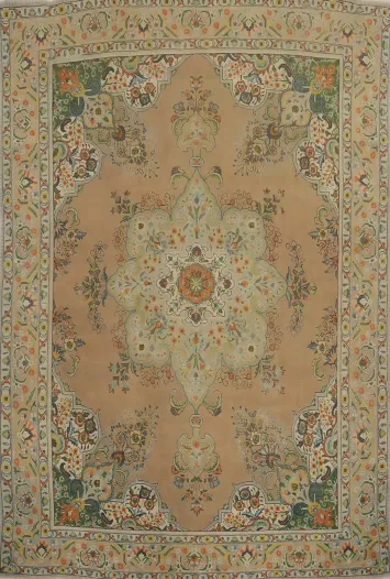 Vintage Wool Tabriz Persian Area Rug 10x12