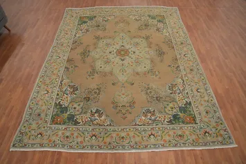 Vintage Wool Tabriz Persian Area Rug 10x12