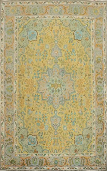 Traditional Wool Floral Tabriz Persian Area Rug 7x9
