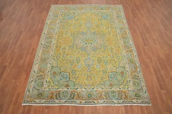 Traditional Wool Floral Tabriz Persian Area Rug 7x9