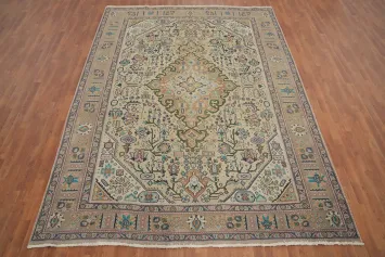 Geometric Wool Tabriz Persian Area Rug 8x11