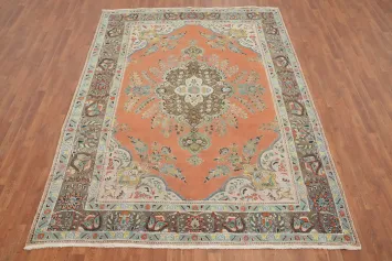 Vintage Wool Floral Tabriz Persian Area Rug 7x10