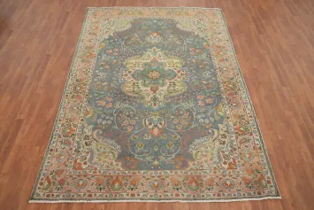 Floral Medallion Tabriz Persian Area Rug 7x10