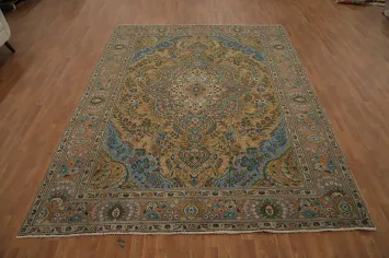 Traditional Wool Floral Tabriz Persian Area Rug 8x11