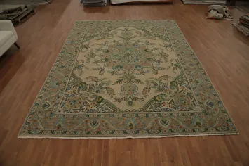 Handmade Wool Medallion Tabriz Persian Area Rug 10x13